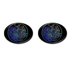 Neon Background Light Design Cufflinks (oval) by Pakrebo