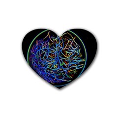 Neon Background Light Design Heart Coaster (4 Pack)  by Pakrebo