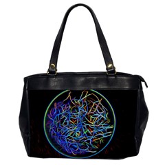 Neon Background Light Design Oversize Office Handbag (2 Sides) by Pakrebo