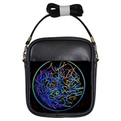 Neon Background Light Design Girls Sling Bag by Pakrebo