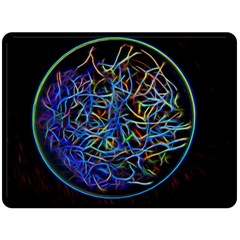 Neon Background Light Design Fleece Blanket (large)  by Pakrebo