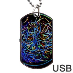 Neon Background Light Design Dog Tag Usb Flash (one Side) by Pakrebo