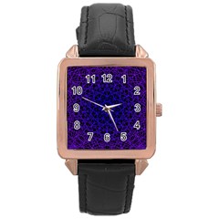 Background Lines Pattern Line Art Rose Gold Leather Watch  by Pakrebo