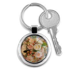 Ackground Flowers Colorful Key Chain (round) by Pakrebo