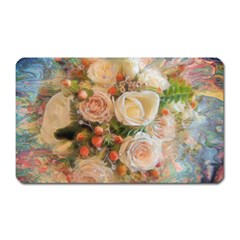 Ackground Flowers Colorful Magnet (rectangular) by Pakrebo