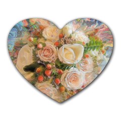 Ackground Flowers Colorful Heart Mousepads by Pakrebo