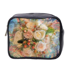 Ackground Flowers Colorful Mini Toiletries Bag (two Sides) by Pakrebo