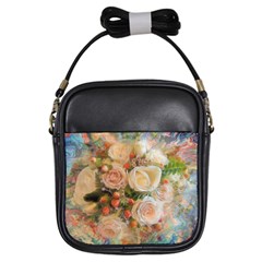 Ackground Flowers Colorful Girls Sling Bag by Pakrebo