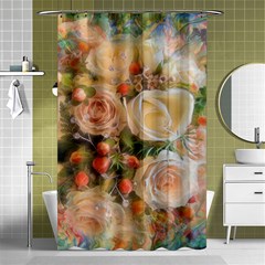 Ackground Flowers Colorful Shower Curtain 48  X 72  (small)  by Pakrebo