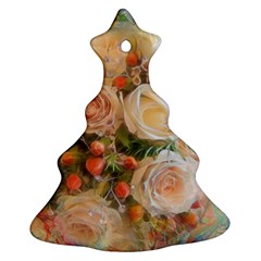 Ackground Flowers Colorful Christmas Tree Ornament (two Sides) by Pakrebo