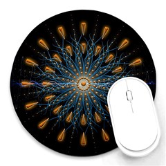 Explosion Fireworks Flare Up Round Mousepads by Pakrebo