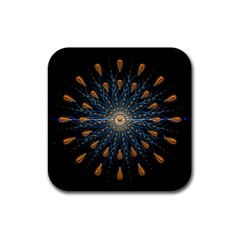 Explosion Fireworks Flare Up Rubber Square Coaster (4 Pack)  by Pakrebo