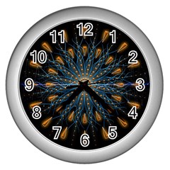 Explosion Fireworks Flare Up Wall Clock (silver) by Pakrebo