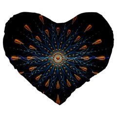 Explosion Fireworks Flare Up Large 19  Premium Heart Shape Cushions by Pakrebo