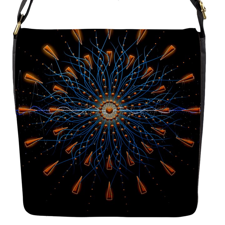 Explosion Fireworks Flare Up Flap Closure Messenger Bag (S)