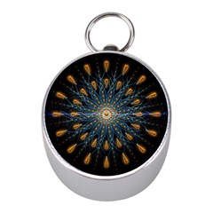 Explosion Fireworks Flare Up Mini Silver Compasses by Pakrebo