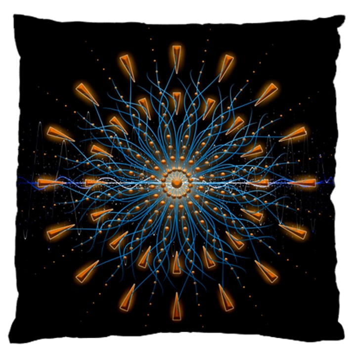 Explosion Fireworks Flare Up Large Flano Cushion Case (Two Sides)