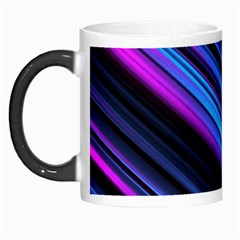 Blue Abstract Lines Pattern Light Morph Mugs by Pakrebo