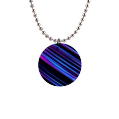 Blue Abstract Lines Pattern Light 1  Button Necklace by Pakrebo