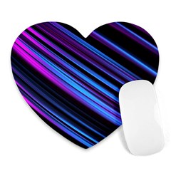 Blue Abstract Lines Pattern Light Heart Mousepads by Pakrebo