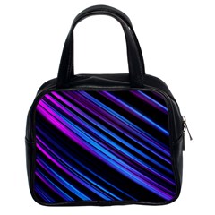 Blue Abstract Lines Pattern Light Classic Handbag (two Sides) by Pakrebo