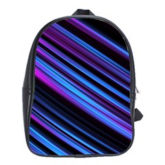 Blue Abstract Lines Pattern Light School Bag (large) by Pakrebo