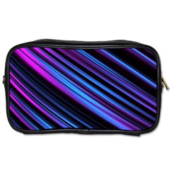 Blue Abstract Lines Pattern Light Toiletries Bag (two Sides) by Pakrebo