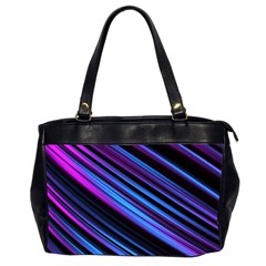 Blue Abstract Lines Pattern Light Oversize Office Handbag (2 Sides) by Pakrebo