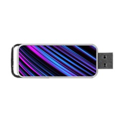 Blue Abstract Lines Pattern Light Portable Usb Flash (one Side) by Pakrebo