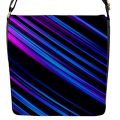 Blue Abstract Lines Pattern Light Flap Closure Messenger Bag (s) by Pakrebo