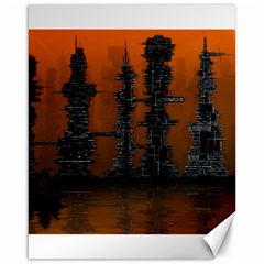 Skyline Future Graphic Sketchbook Canvas 16  X 20  by Pakrebo