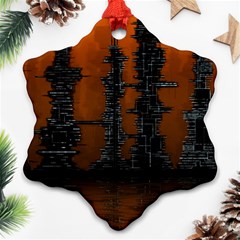 Skyline Future Graphic Sketchbook Ornament (snowflake) by Pakrebo