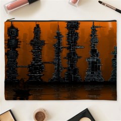 Skyline Future Graphic Sketchbook Cosmetic Bag (xxxl) by Pakrebo