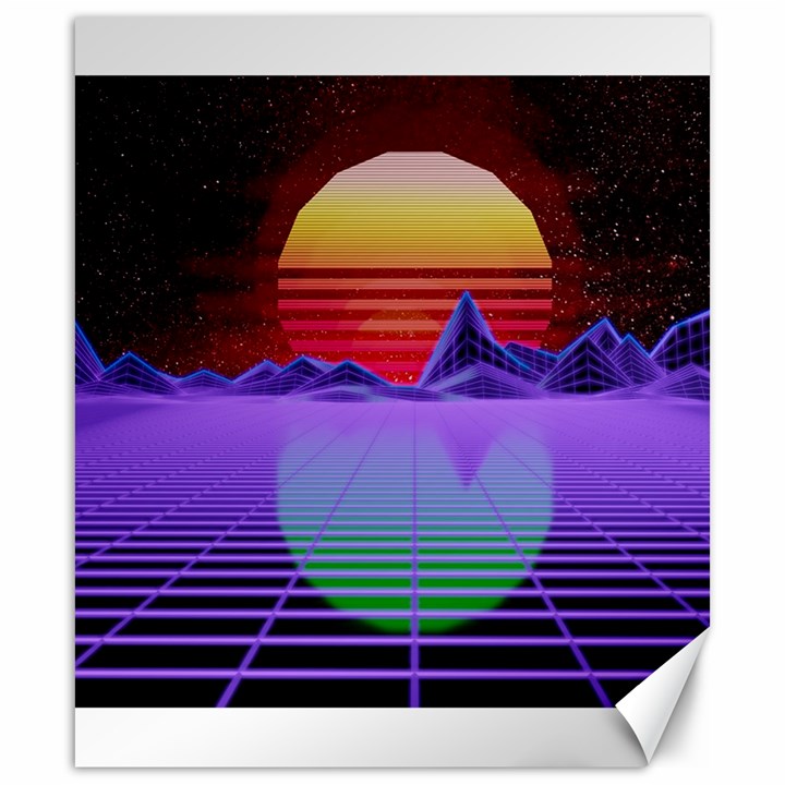 Synthwave Retrowave Synth Canvas 20  x 24 