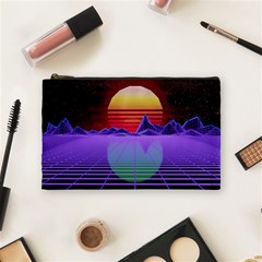 Synthwave Retrowave Synth Cosmetic Bag (medium) by Pakrebo