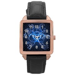 Background Creativity Form Pattern Rose Gold Leather Watch 