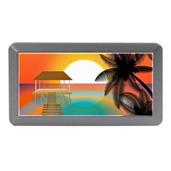 Sunset Beach Beach Palm Ocean Memory Card Reader (mini)