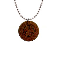 Celtic Spiritual Pattern Art 1  Button Necklace by Pakrebo