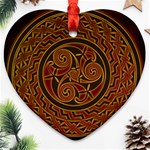 Celtic Spiritual Pattern Art Heart Ornament (Two Sides) Back