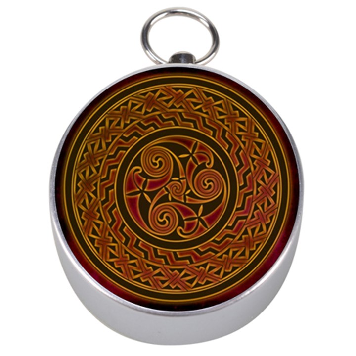 Celtic Spiritual Pattern Art Silver Compasses