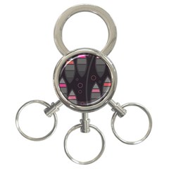 Background Blacks Pinks 3-ring Key Chain by Pakrebo