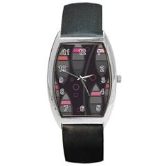 Background Blacks Pinks Barrel Style Metal Watch by Pakrebo