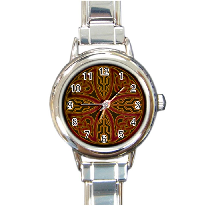 Celtic Spiritual Pattern Art Round Italian Charm Watch