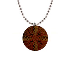 Celtic Spiritual Pattern Art 1  Button Necklace by Pakrebo