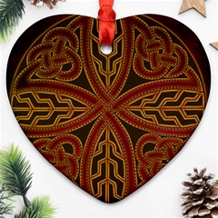 Celtic Spiritual Pattern Art Heart Ornament (two Sides) by Pakrebo