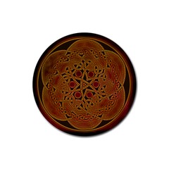 Celtic Spiritual Pattern Art Rubber Round Coaster (4 Pack)  by Pakrebo