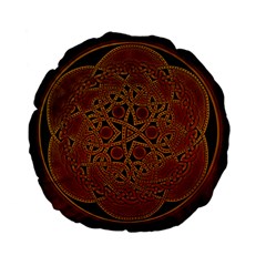 Celtic Spiritual Pattern Art Standard 15  Premium Flano Round Cushions by Pakrebo