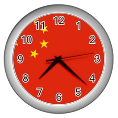 China Flag Wall Clock (silver)