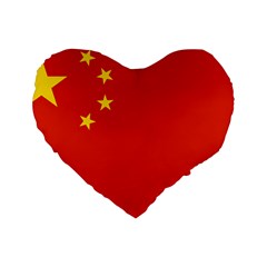 China Flag Standard 16  Premium Flano Heart Shape Cushions