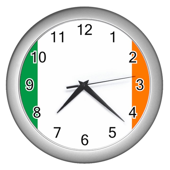 Ireland Flag Irish Flag Wall Clock (Silver)